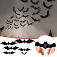thumbnail image 2 of HongMinWen Halloween Bat Stickers, 3D Stereoscopic Black Bat Wall Stickers, Halloween Party Decorations, 2 of 4