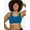 Blue Feathered Print, variant on The Serena - Cotton Wireless Sports Bra