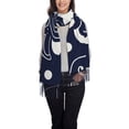 thumbnail image 2 of ZNDUO Abstract Flower Petal Pattern Pashmina Shawls，Wraps Winter Warm Soft Scarf for Women, 2 of 8