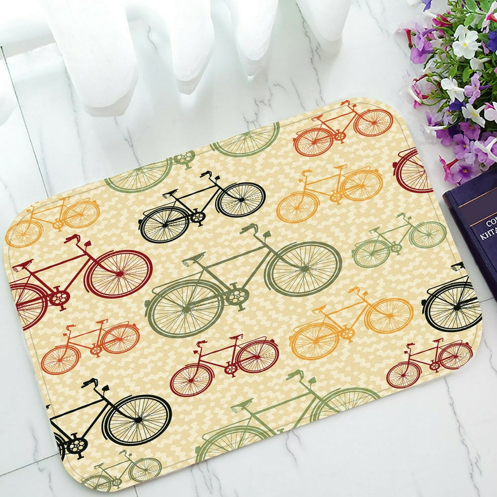 ECZJNT Keep moving bike retro bicycle Doormat Bath Mat Rug Entrance Rug