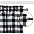 thumbnail image 2 of HOMERRY 28"W x 36"L Buffalo Plaid Curtains Gingham Water Resistant Light Filtering Curtain, Black, 2 Panels, 2 of 7