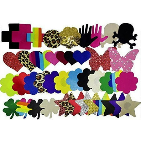 AUMIY Ypser 43Pairs Disposable Nipple Cover Pasties Breast Petals Adhesive Stick on Bra Mixed Style Multi Designs