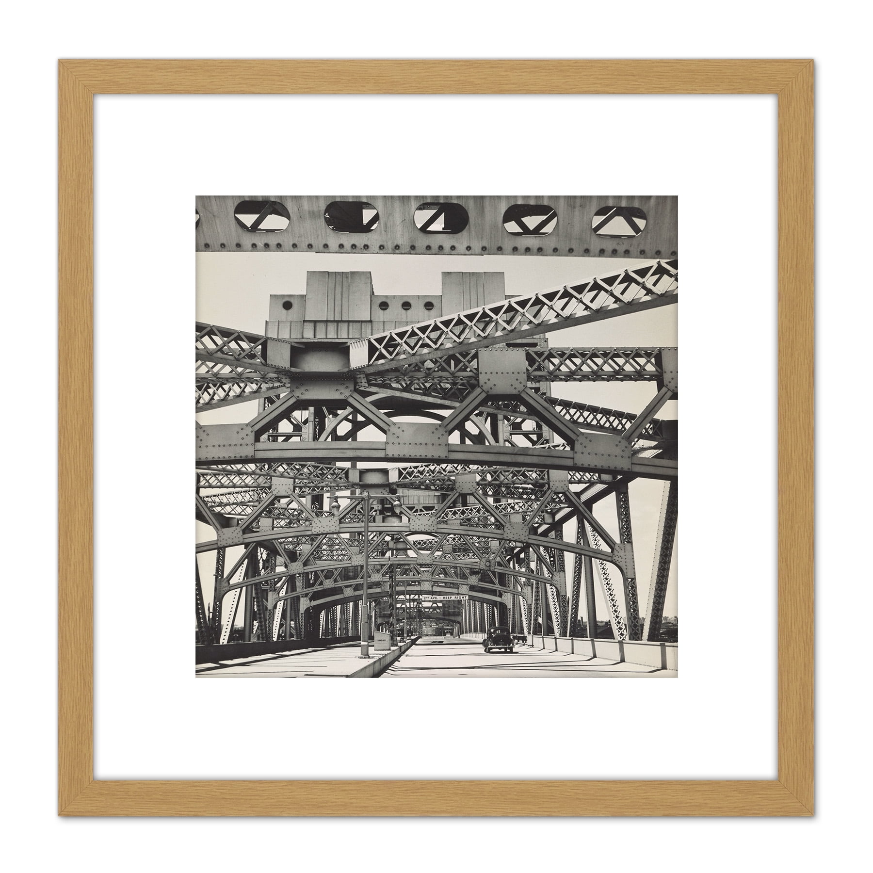 Abbott Triborough Bridge Steel New York Photo 8X8 Inch Square Wooden ...