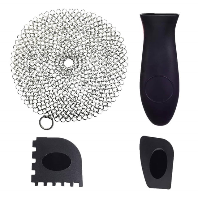 Bearachild Cepillo para ollas de acero inoxidable, olla para de red, herramienta de limpieza de cocina, juego de ollas con raspador en forma de Utensilios de cocina Bearachild HA022049-00