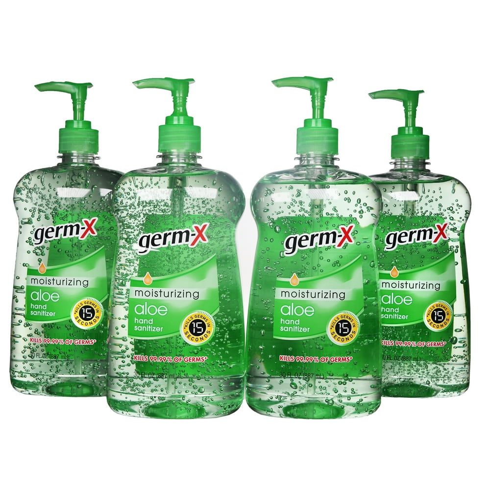 (Pack of 4) GermX Moisturizing Hand Sanitizer, Aloe, 30 Oz Walmart