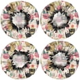 thumbnail image 2 of Shower Caps,Yorkie Dog and Pioneer Flower Waterproof Shower Cap for Women 4 Pieces,Double Reusable Hair Cover for Shower PEVA Elastic Stretch Hem, 2 of 7