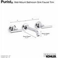 thumbnail image 2 of Kohler K-T14413-4 Purist 1.2 GPM Wall Mounted Widespread Bathroom Faucet - Vibrant Brushed, 2 of 3
