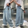 thumbnail image 2 of JAJAHO Boys Denim Pants For Kids Teens Wide Leg Elastic Waist Jeans Shorts Casual Summer Outfit 5-16Y Trendy Bottoms, 2 of 6