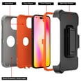thumbnail image 6 of Xhy iPhone 14 Case with Belt Clip Holster+Screen and Lens Protector Military Grade Heavy Duty Shockproof Armor Detachable for iPhone 14 6.1 inch 2022 Phone -Gray+Orange, 6 of 6