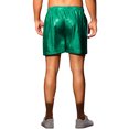 thumbnail image 3 of Pantalones Cortos Metálicos Inspire Chic para Hombre con Cintura Elástica y Cordón, Cortos Holográficos de Cuadros, Talla 30, Verde, 3 of 6