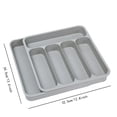 thumbnail image 2 of Utensil Drawer Organizer, Expandable 5 Compartment, Adjustable for Kitchen Cutlery Silverware, 1 Piece White Plastic Storage Tray for Drawer Organization, 2 of 3