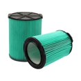 thumbnail image 1 of Filtro de repuesto plisado de 5 capas VF6000 compatible con aspiradoras en seco y húmedo de 5 a 20 galones (2 verdes), 1 of 5