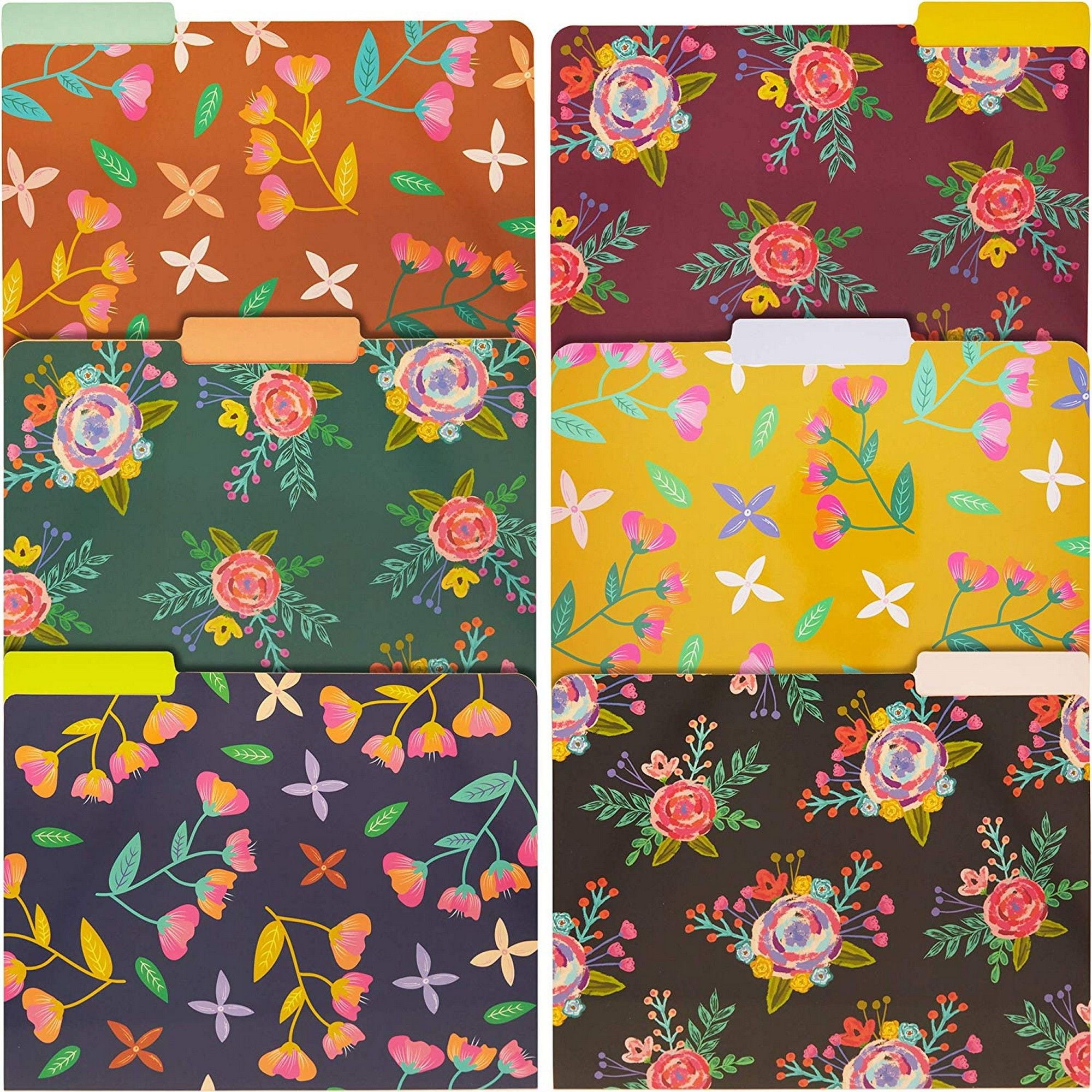Paper Junkie 12Pack Vintage Floral File Folders, Letter Size, 6