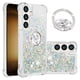 thumbnail image 1 of Funda para Samsung Galaxy S24 Plus 5G con Brillo Líquido Flotante, Purpurina, Parachoques y Anillo Giratorio Soporte, 1 of 5