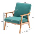 thumbnail image 6 of Upholstered Accent Chair, Armrest Accent Chair with Solid Wood Frame, Farmhouse Lounge Chair Reading Chair Lounge Chair for Living Room, Bedroom, Home Office, Weight Capacity 400 LBS, Emerald, 6 of 7