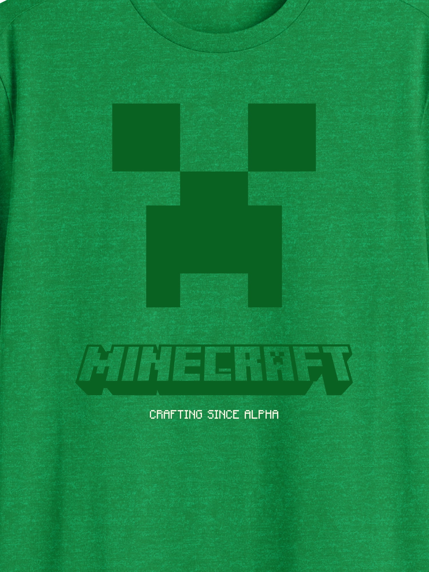 Minecraft, Men's & Big Men's Graphic Tee Shirt, Creeper Face, Sizes XS-3XL