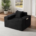thumbnail image 2 of S-HOME 1 Seater Sofa No Assembly Required, Comfortable Boneless Couch for Small Spaces and Stylish Offices，Black, 2 of 6