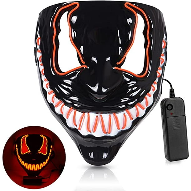 Moonideal Halloween Purge Mask LED Light Up Voice-Activated Mask Scary Halloween Costumes V Mask