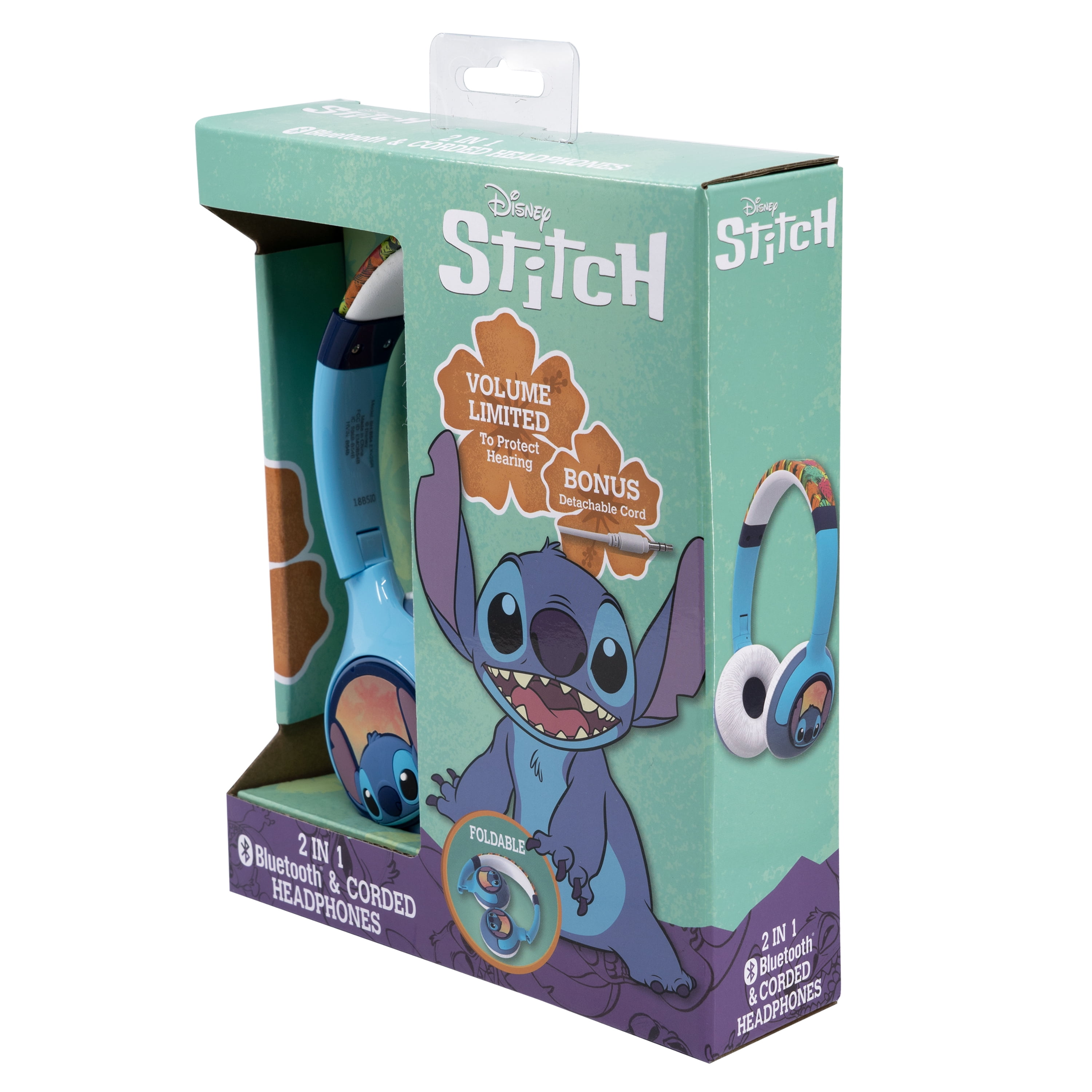 Ekids, Disney, Lilo & Stitch Headphones for Kids, Children Ages 6 and up, Bluetooth and Corded, Over-Ear Headphones