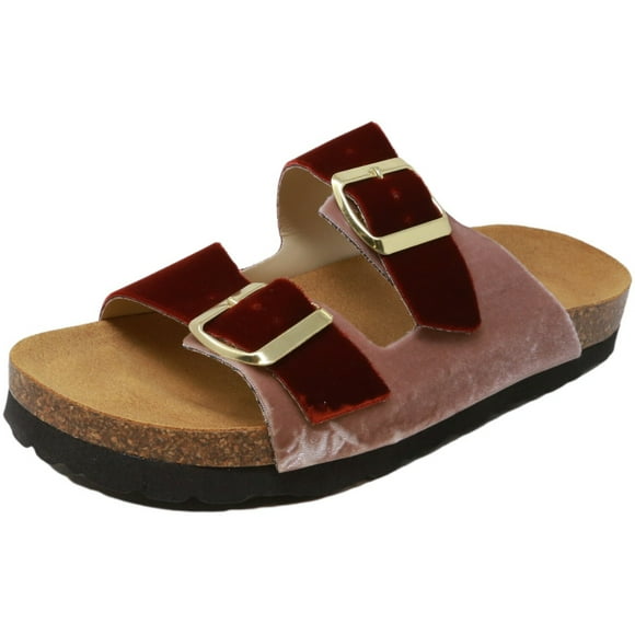 Gia Couture Firenze Women's Oslo Sandal Ruggine Rosa Velvet - 7 M
