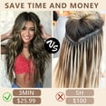 thumbnail image 6 of Clip in Long Wavy Synthetic Hair Extension 24 Inch Black to Light Blonde 4PCS Thick Hairpieces Fiber Double Weft Hair for Women, 6 of 7