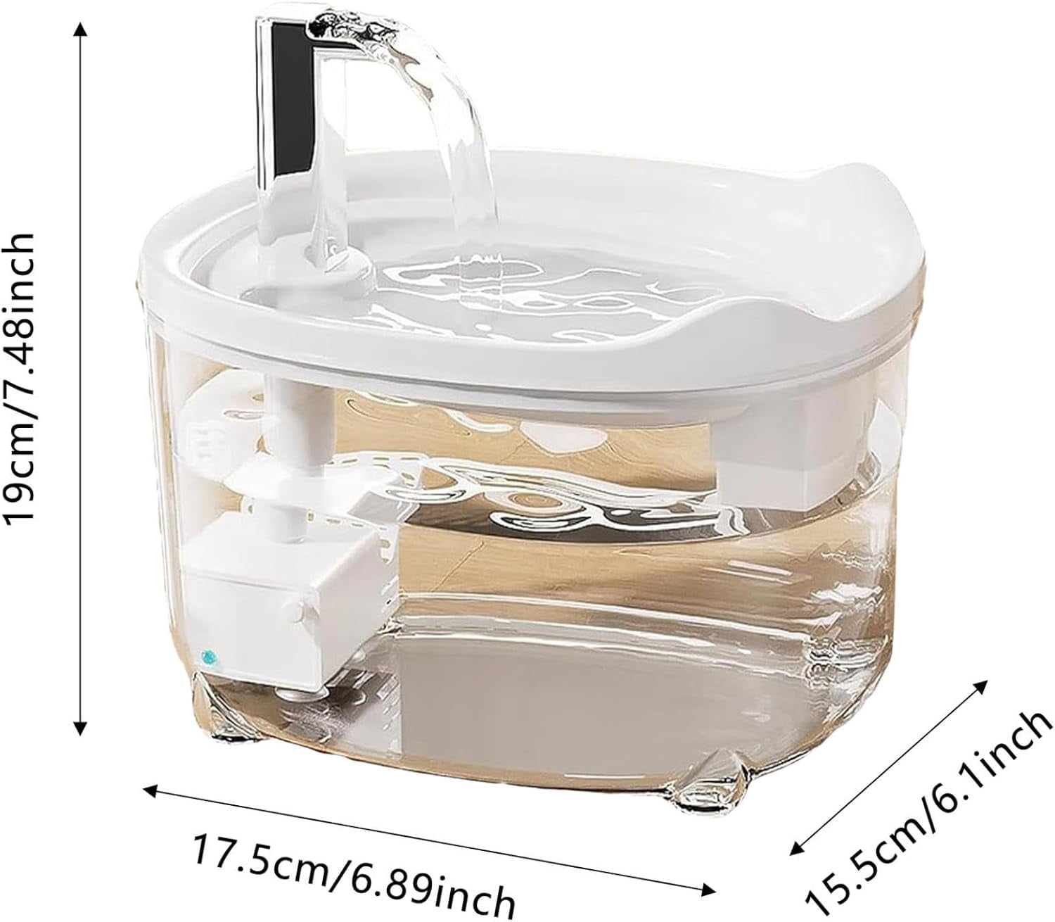 Cat Water Fountain 2025 New Triple Filter, 50oz Large Capacity Pet Fountain for Cats Dogs, Ultra Quiet Pump with LED Low Water Indicator, Stainless Steel Look Multi Pets(wwx)