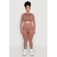 thumbnail image 2 of Women's Plus Size Daisy Compression Rib Acid Wash Leggings, 2 of 4