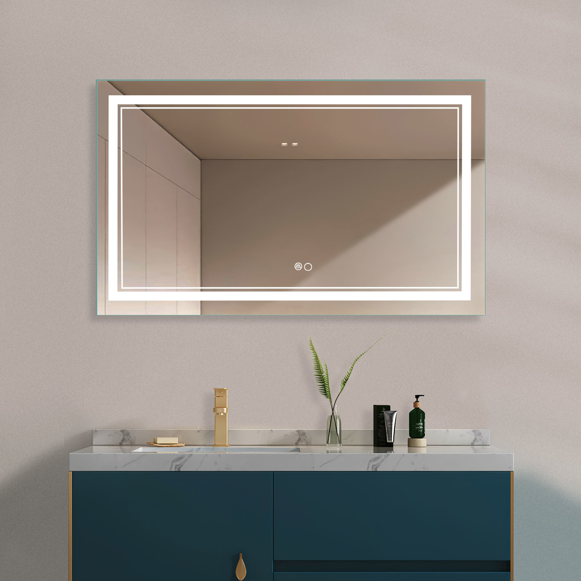 FYYDES Lighted Wall Mounted Bathroom / Vanity Mirror,Bathroom Mirrors
