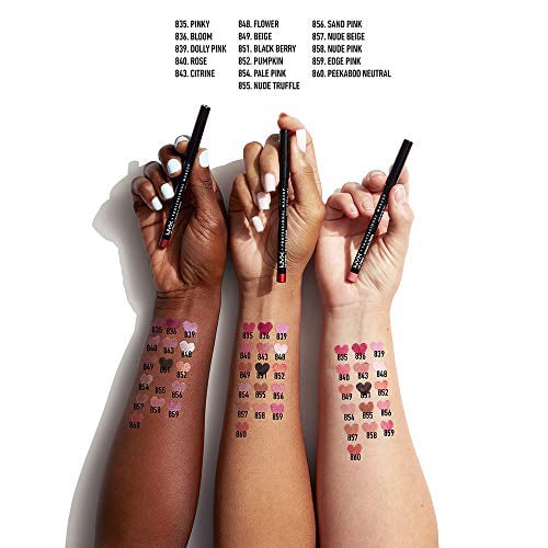 NYX Professional Makeup Slim Lip Pencil, Long-Lasting Creamy Lip Liner, Nude  Pink 
