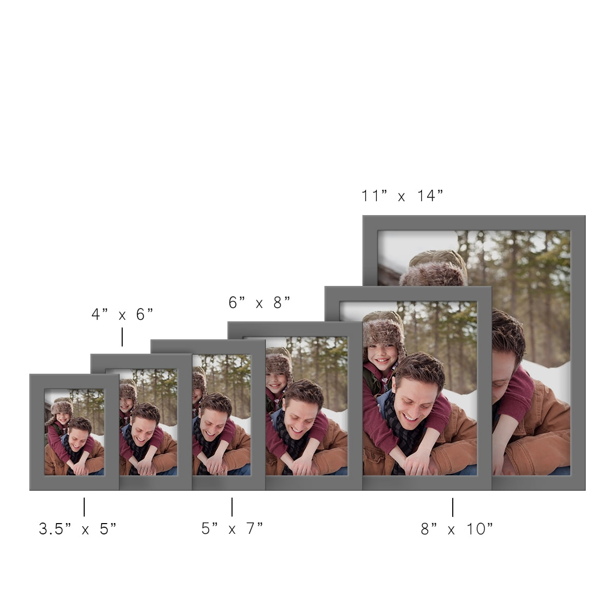 Modern Real Wood 8x10 inch Picture Frame in Gray