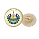 thumbnail image 1 of San Salvador El Salvador emblema nacional Broche de oro metálico circular, 1 of 3