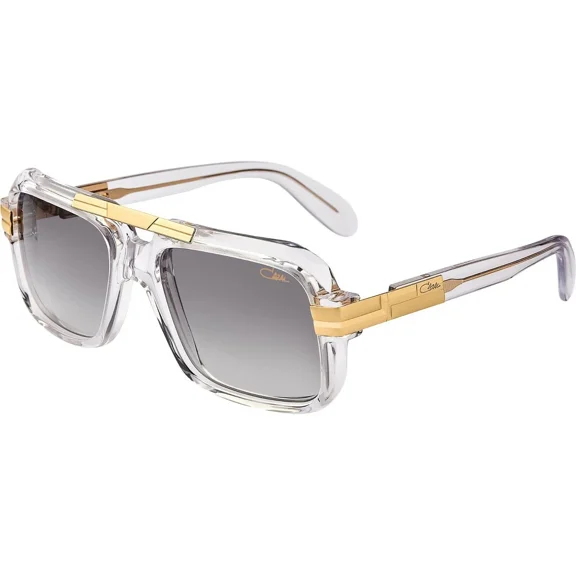 Cazal Legends 663 065 Crystal Gold Retro Grey Lens Pilot Sunglasses 56mm New