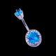 thumbnail image 2 of Sexy Lady ombligo anillo piercing circón imitación perla accesorios para el vientre (blanco + azul lago), 2 of 3