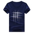 thumbnail image 1 of Koszal Creative Line Cross Printed Tee Top Women Summer Short Sleeve O Neck T-Shirt, 1 of 6