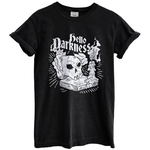 Dark Magic Book Fun Graphic Tee T-Shirts for Women Men, Short Sleeve Tops - Vintage Black