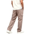 thumbnail image 7 of CYRBOKO Boys Cargo Sweatpants with Pockets, Relaxed Fit Drawstring Elastic Waist Casual Athletic Pants Coffee Size 9-10 T, 7 of 7