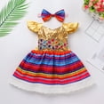 thumbnail image 3 of IDOPIP Infants Baby Girls Mexican Dress Traditional Folk Sequins Glitters Ruffle Dress with Headband, 3 of 9