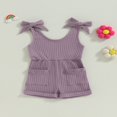 thumbnail image 2 of Toddler Baby Boys Girls Ribbed Sleeveless Tank Romper Infant Jumpsuit Shorts Outfits, 2 of 7