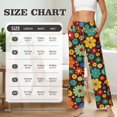 thumbnail image 7 of Psesaysky Women's Wide Leg Pants with Pockets, Color Floral Print Casual Adjustable Loose Pants Palazzo Trousers Sweatpants for Yoga Lounge, Size L, 7 of 7