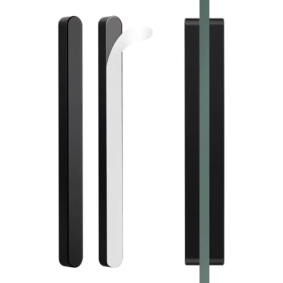 ABCISI 2 pack 7 inch Stick On Shower Door Handles, Adhesive Bar Pull Handles, Matte Black Sliding Glass Door Handle for Shower, No drilling Required Does not Damage Door Panels