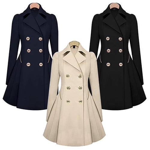 (Asian Size)Women Lapel Long Sleeve Winter Parka Coat Trench Outwear Work Jacket by 37.71