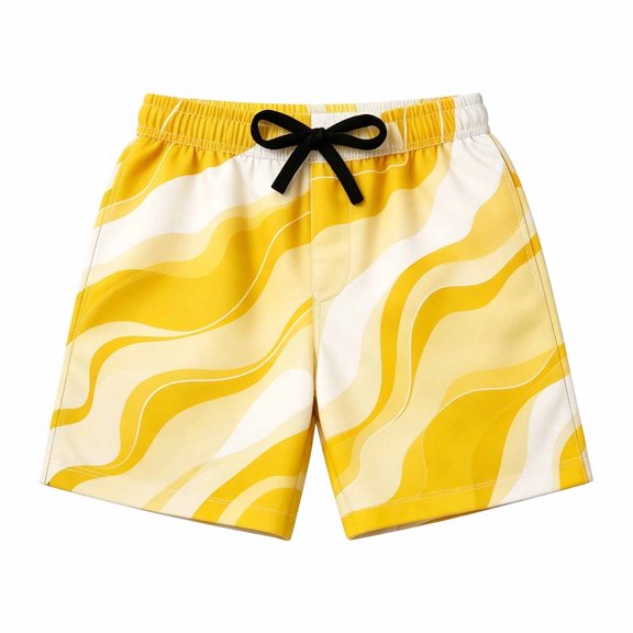 Boys Swim Trunks Broad Swim Shorts Quick Dry Kids Bathing Suit (Yellow 2-3 Years)