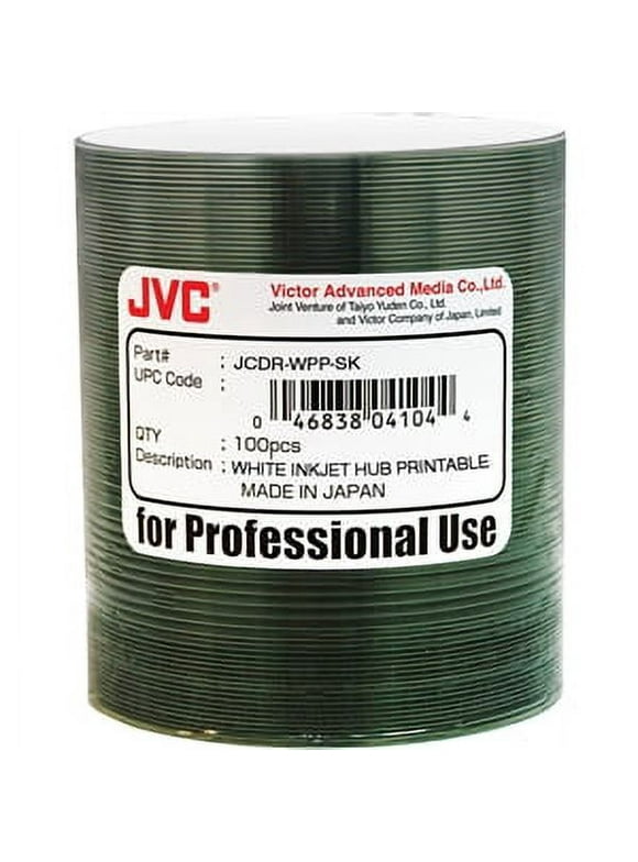 JVC (J-CDR-WPP-SK) 52X CD-R White Inkjet Hub Printable Media - 100 Pack