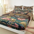 thumbnail image 3 of Castle Fairy Boys Girls Flowers Safari Leopard Twin Sheet Sets 3pcs,Chic Floral Animal Cheetah Twin Fitted Sheet Microfiber,Retro Vintage Aesthetic Breathable Flat Sheet,Microfiber Bedroom Decor, 3 of 7