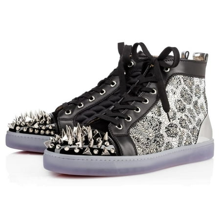 Black X Silver Strass No Limit Spike Toe High Top 6clb1222 (Best Christian Louboutin Shoes)