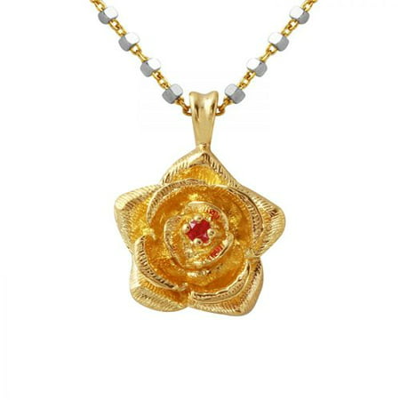 Foreli 0.03CTW Ruby 14K Yellow Gold Necklace