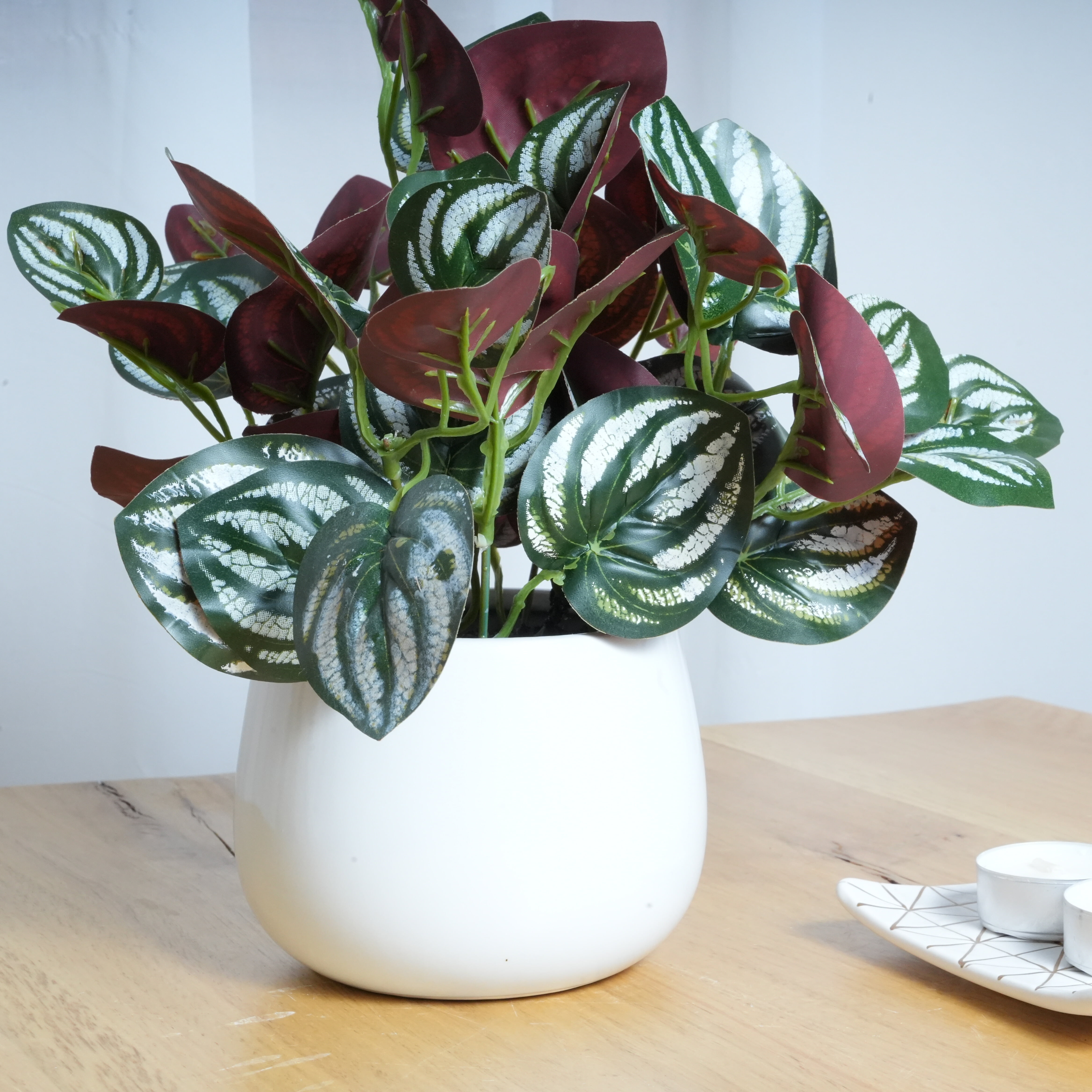 Mainstays Artificial Ivy Plant in White Ceramic Pot, 9.75 in