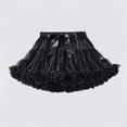 thumbnail image 2 of Miluxas Girl's Elastic Waist Petticoat Puffy Tutu Tulle Skirt Princess Ballet Dance Pettiskirts Underskirt Black 5-7 Years, 2 of 5