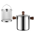 thumbnail image 4 of Luzkey Small Deep Fryer Pot Deep Frying Pot with Strainer Cooking Tool Small Pot with Handle Kitchen Frying Pan for Dried Meat Chips L, 4 of 8