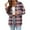 Hot Pink, variant on Tops for Women Plus Size Plaid Long Sleeve Shirts Flannel Collared Button Down Cardigan Fall Shackets Classic Blouses with Chest Bag Womens Blouse Green XXL